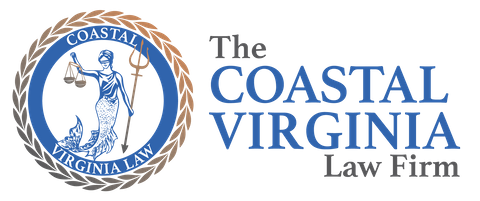 Coastal Virginia Law Firm logo featuring a figure holding a trident, surrounded by a circular rope design, emphasizing legal services in coastal Virginia.