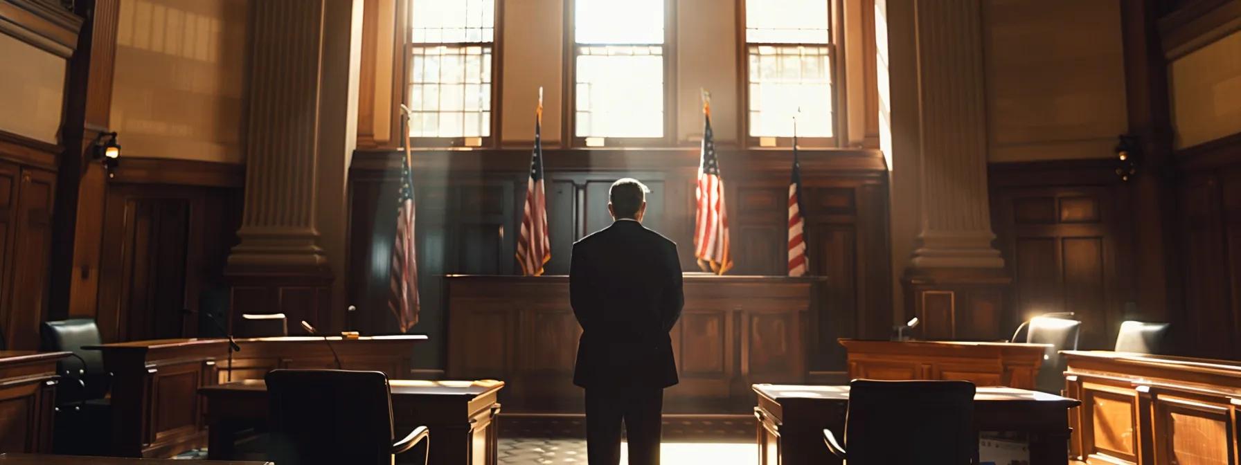a solemn courtroom setting featuring a judge attentively reviewing case files and evidence, with a focused atmosphere that highlights the seriousness of custody rulings and the best interests of children.